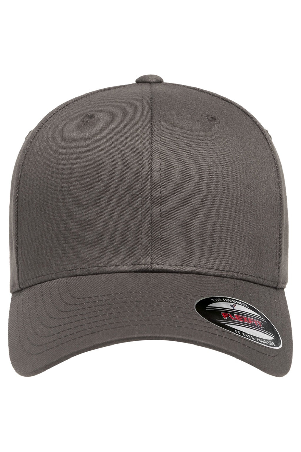 Flexfit Hats 5001 Mens Stretch Fit Hat Dark Grey Flat Front
