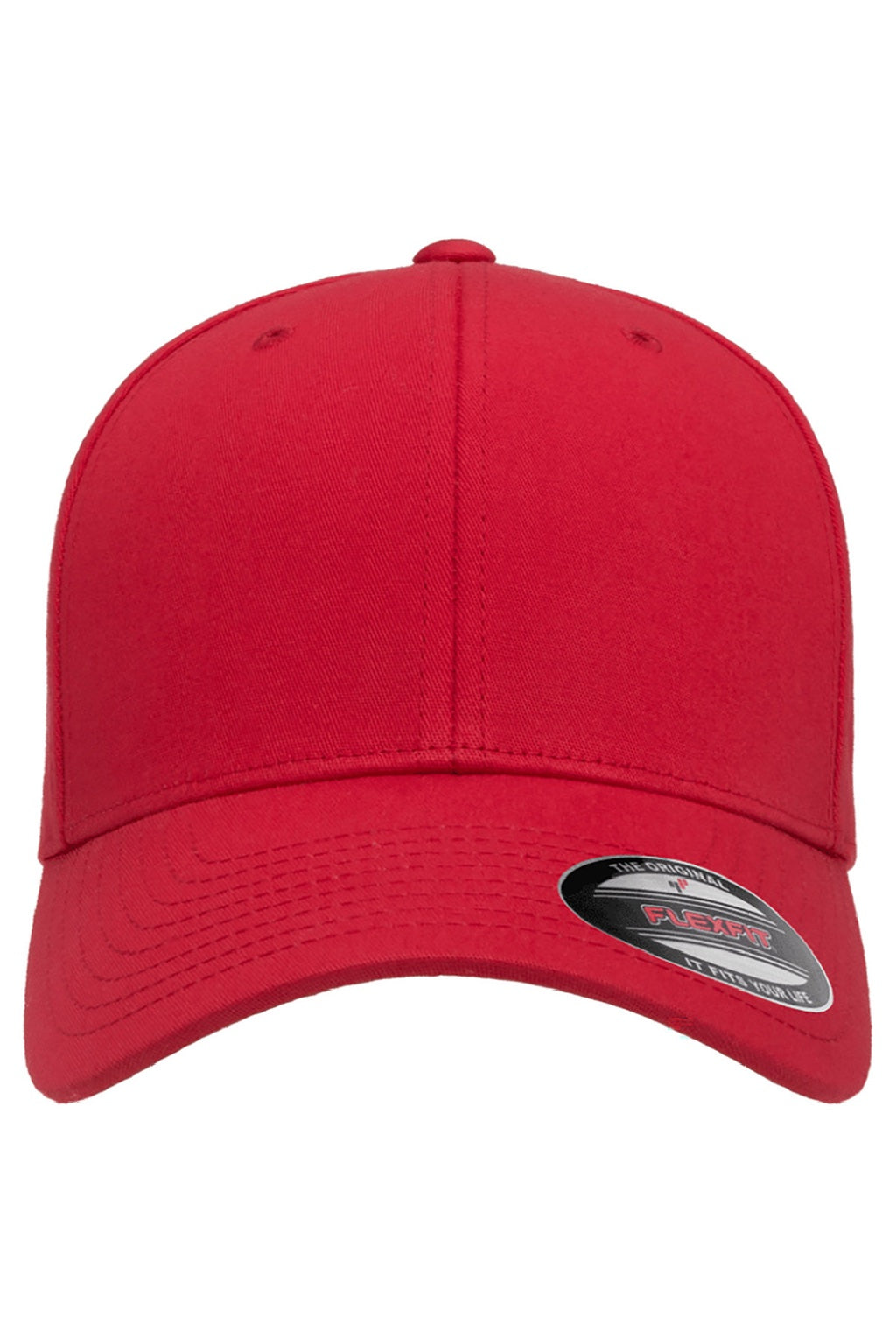 Flexfit Hats 5001 Mens Stretch Fit Hat Red Flat Front