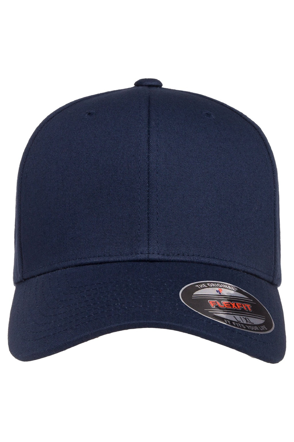 Flexfit Hats 5001 Mens Stretch Fit Hat Navy Blue Flat Front