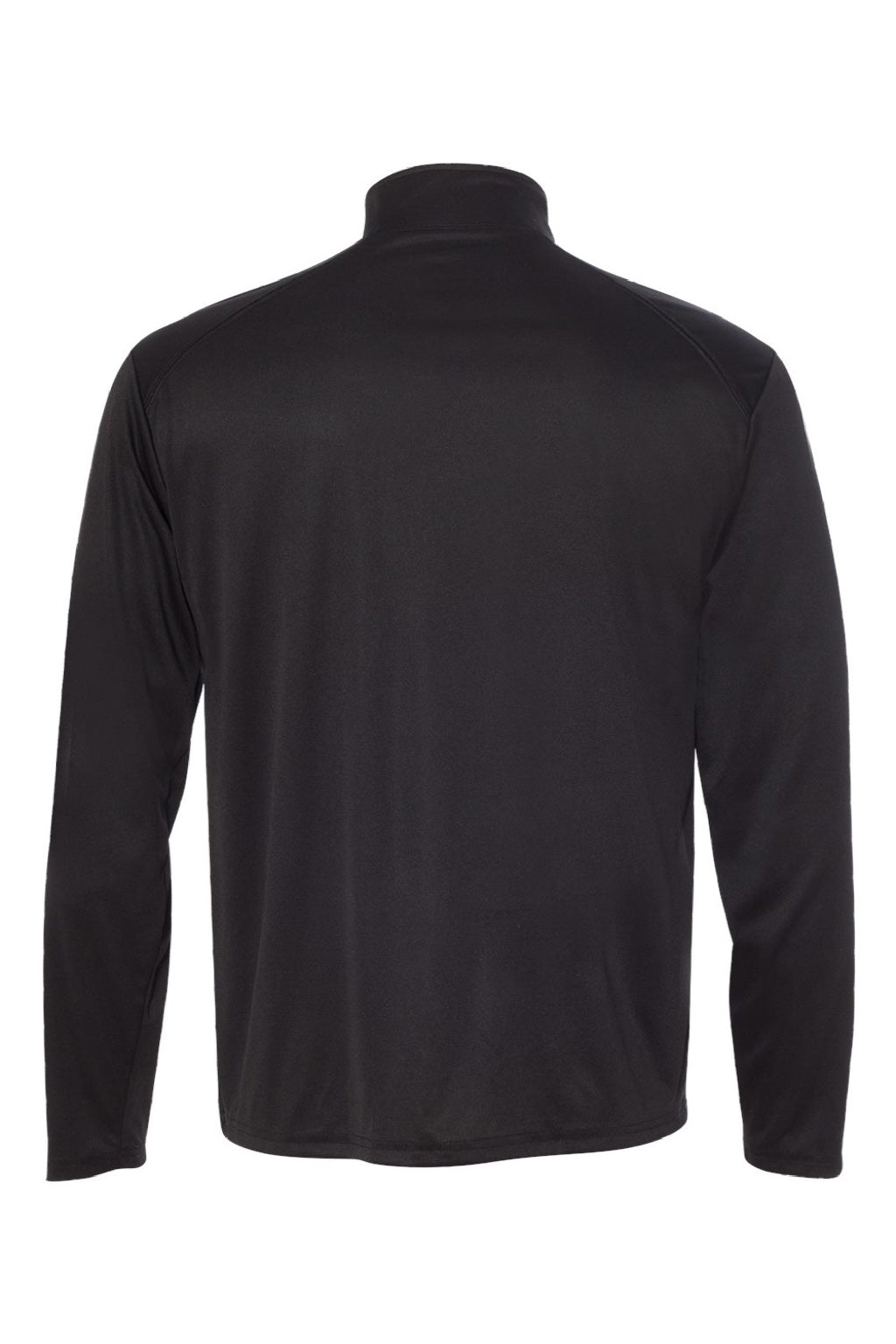 Badger 4102 Mens B-Core Moisture Wicking 1/4 Zip Sweatshirt Black/Graphite Grey Flat Back
