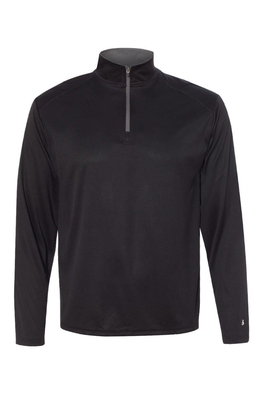 Badger 4102 Mens B-Core Moisture Wicking 1/4 Zip Sweatshirt Black/Graphite Grey Flat Front