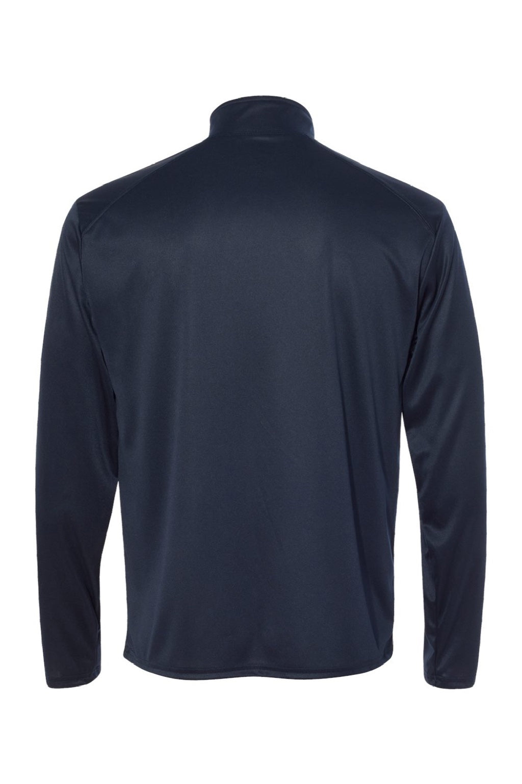 Badger 4102 Mens B-Core Moisture Wicking 1/4 Zip Sweatshirt Navy Blue/Graphite Grey Flat Back