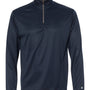 Badger Mens B-Core Moisture Wicking 1/4 Zip Sweatshirt - Navy Blue/Graphite Grey - NEW