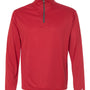 Badger Mens B-Core Moisture Wicking 1/4 Zip Sweatshirt - Red/Graphite Grey - NEW