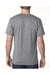 Bayside 5010 Mens USA Made Short Sleeve Crewneck T-Shirt Heather Grey Model Back
