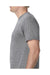 Bayside 5010 Mens USA Made Short Sleeve Crewneck T-Shirt Heather Grey Model Side