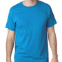 Bayside Mens USA Made Short Sleeve Crewneck T-Shirt - Heather Turquoise Blue