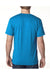 Bayside 5010 Mens USA Made Short Sleeve Crewneck T-Shirt Heather Turquoise Blue Model Back