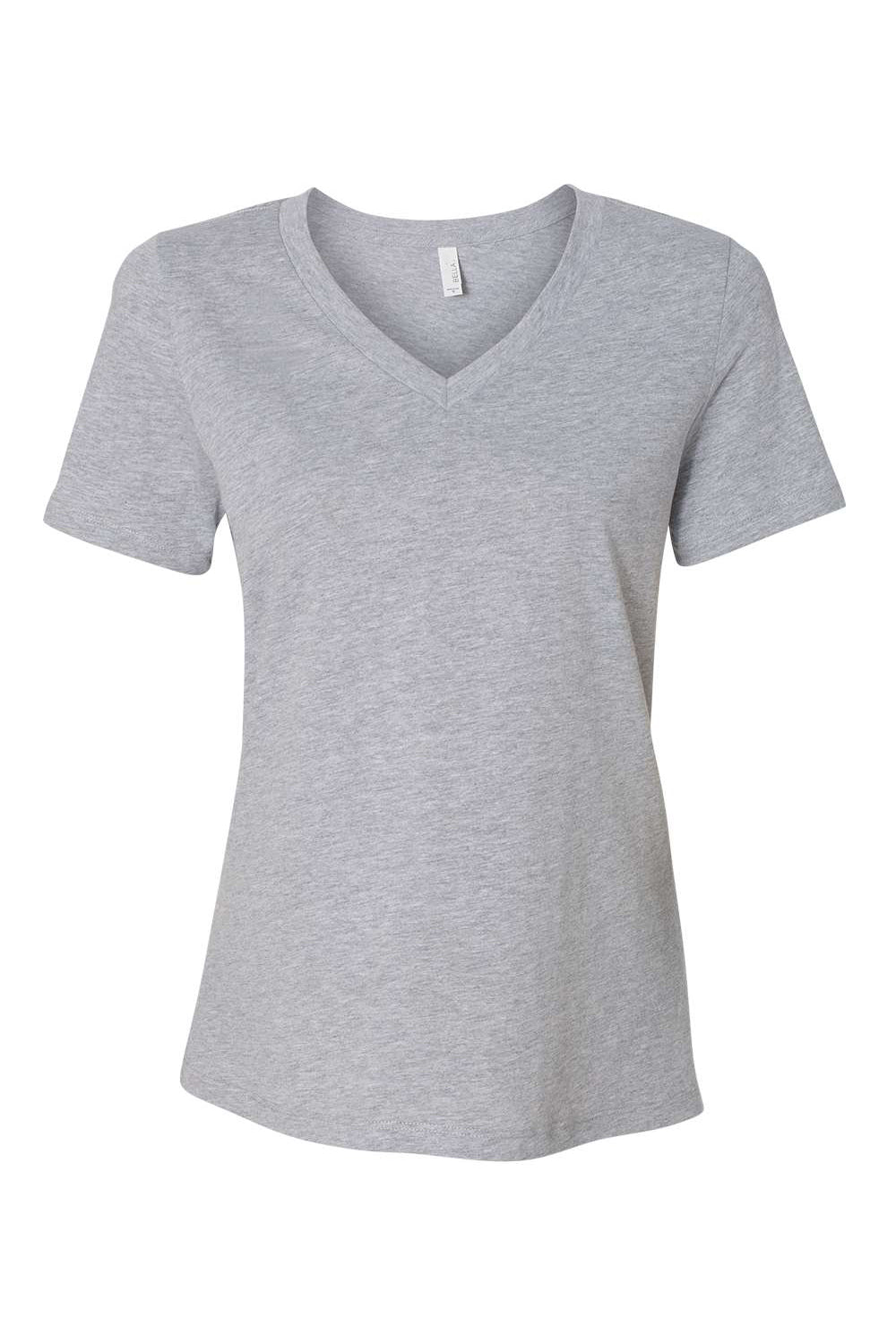 Bella + Canvas BC6405CVC Womens Relaxed Jersey Short Sleeve V-Neck T-Shirt Heather Grey Flat Front