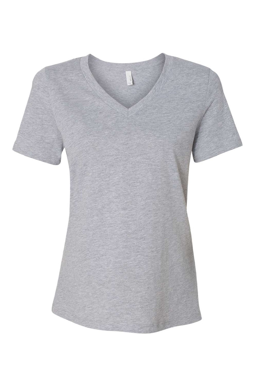 Bella + Canvas BC6405CVC/6405CVC Womens CVC Short Sleeve V-Neck T-Shirt Heather Grey Flat Front