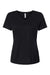 Bella + Canvas BC6415 Womens Short Sleeve V-Neck T-Shirt Solid Black Flat Front
