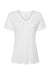 Bella + Canvas BC6415 Womens Short Sleeve V-Neck T-Shirt Solid White Flat Front