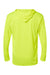 Badger 4105 Mens B-Core Moisture Wicking Long Sleeve Hooded T-Shirt Hoodie Safety Yellow Flat Back