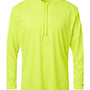 Badger Mens B-Core Moisture Wicking Long Sleeve Hooded T-Shirt Hoodie - Safety Yellow - NEW
