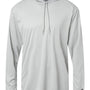 Badger Mens B-Core Moisture Wicking Long Sleeve Hooded T-Shirt Hoodie - Silver Grey - NEW