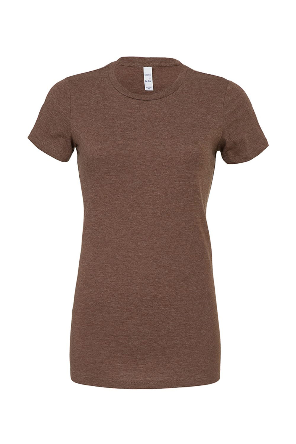 Bella + Canvas BC6004/6004 Womens The Favorite Short Sleeve Crewneck T-Shirt Heather Brown Flat Front