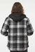 Burnside 8620 Mens Quilted Flannel Full Zip Hooded Jacket Black/Grey Model Back