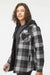 Burnside 8620 Mens Quilted Flannel Full Zip Hooded Jacket Black/Grey Model Side