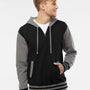 Independent Trading Co. Mens Varsity Full Zip Hooded Sweatshirt Hoodie - Black/Heather Gunmetal Grey - NEW