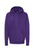 Independent Trading Company SS4500 Mens Hooded Sweatshirt Hoodie w/ Pouch Pocket Purple Flat Front