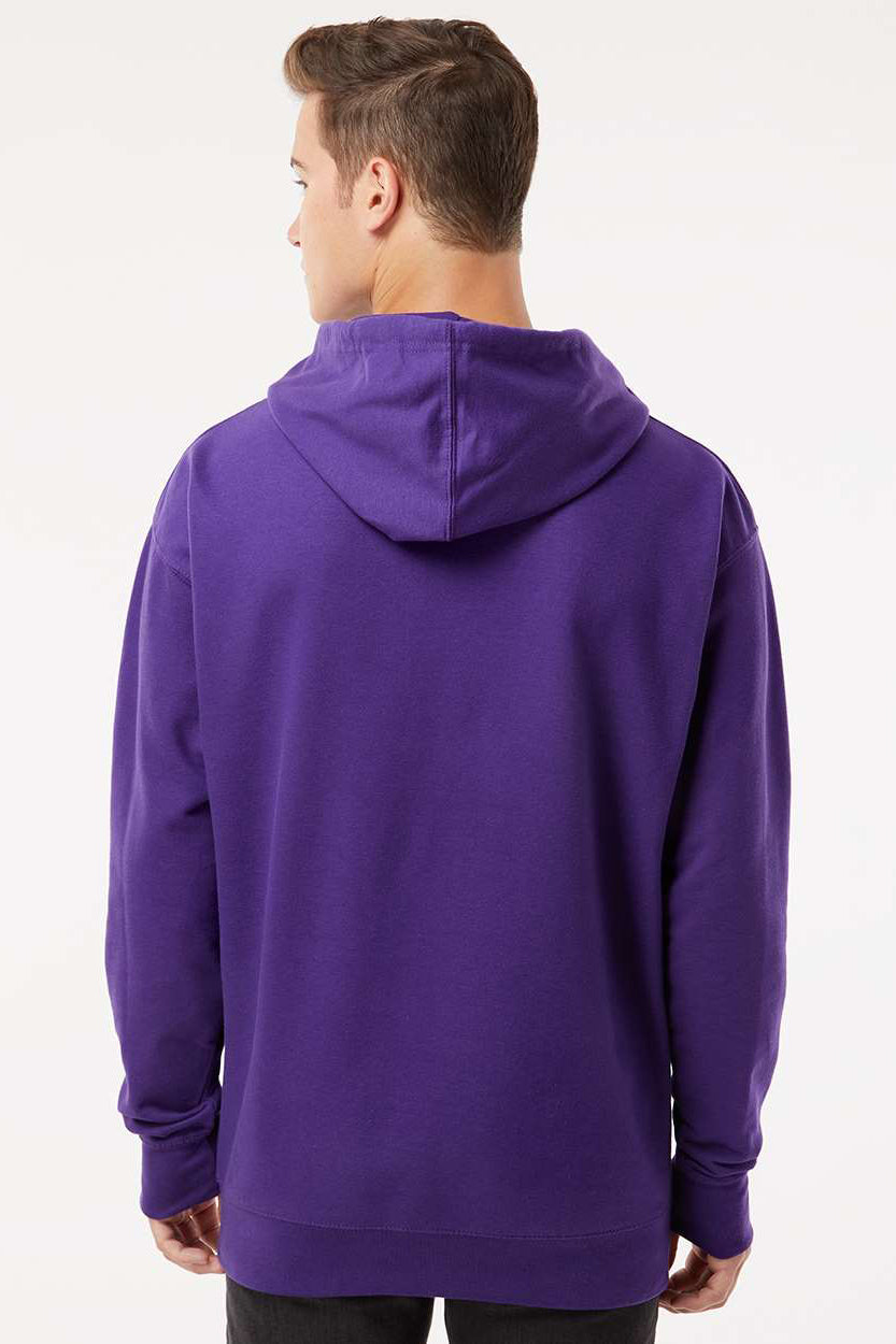 Independent Trading Company SS4500 Mens Hooded Sweatshirt Hoodie w/ Pouch Pocket Purple Model Back