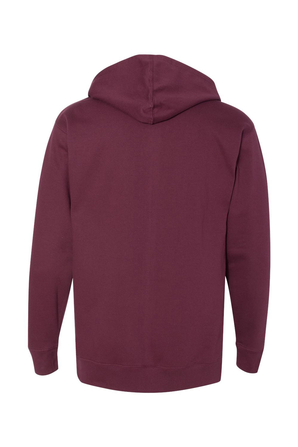 Independent Trading Company SS4500 Mens Hooded Sweatshirt Hoodie w/ Pouch Pocket Maroon Flat Back