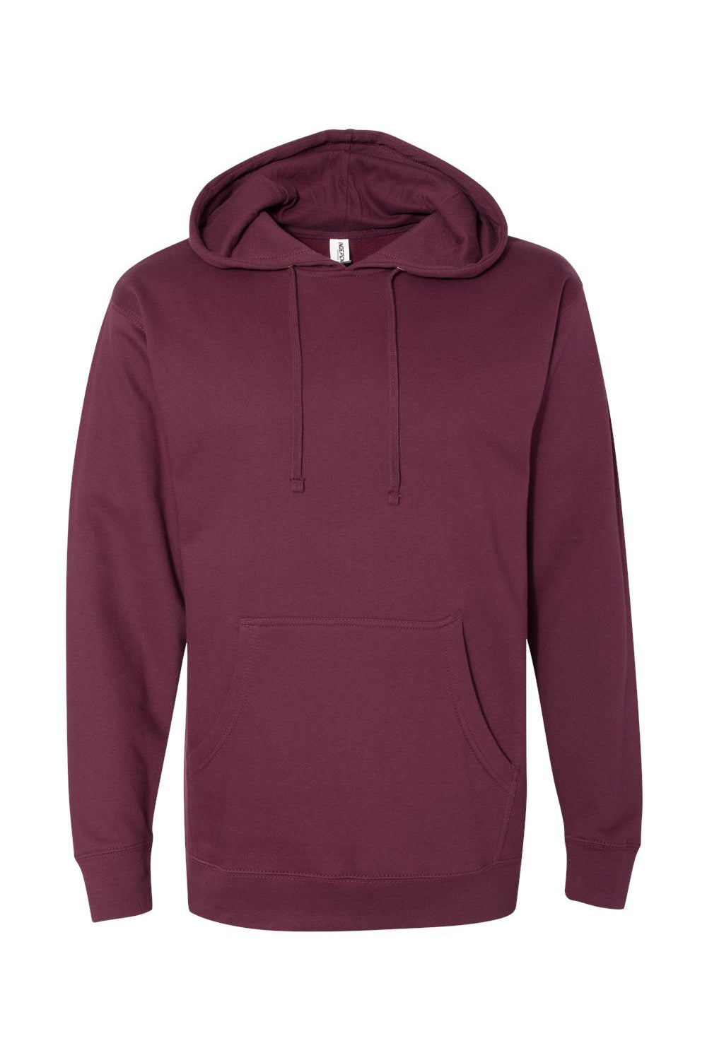 Independent Trading Company SS4500 Mens Hooded Sweatshirt Hoodie w/ Pouch Pocket Maroon Flat Front
