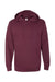 Independent Trading Company SS4500 Mens Hooded Sweatshirt Hoodie w/ Pouch Pocket Maroon Flat Front