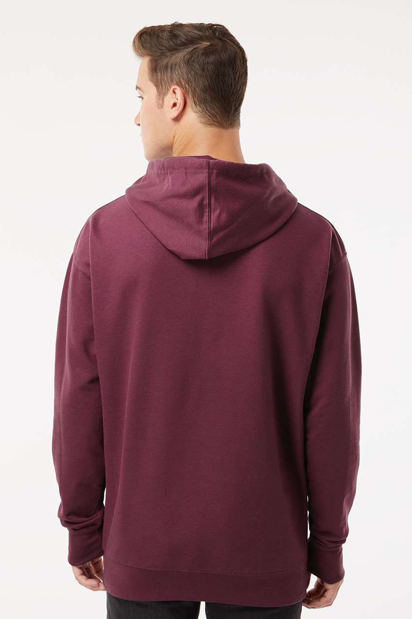 Independent Trading Company SS4500 Mens Hooded Sweatshirt Hoodie w/ Pouch Pocket Maroon Model Back