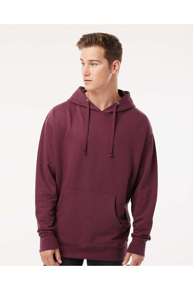 Independent Trading Co. SS4500 Mens Hooded Sweatshirt Hoodie Maroon Model Front