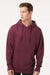 Independent Trading Company SS4500 Mens Hooded Sweatshirt Hoodie w/ Pouch Pocket Maroon Model Front