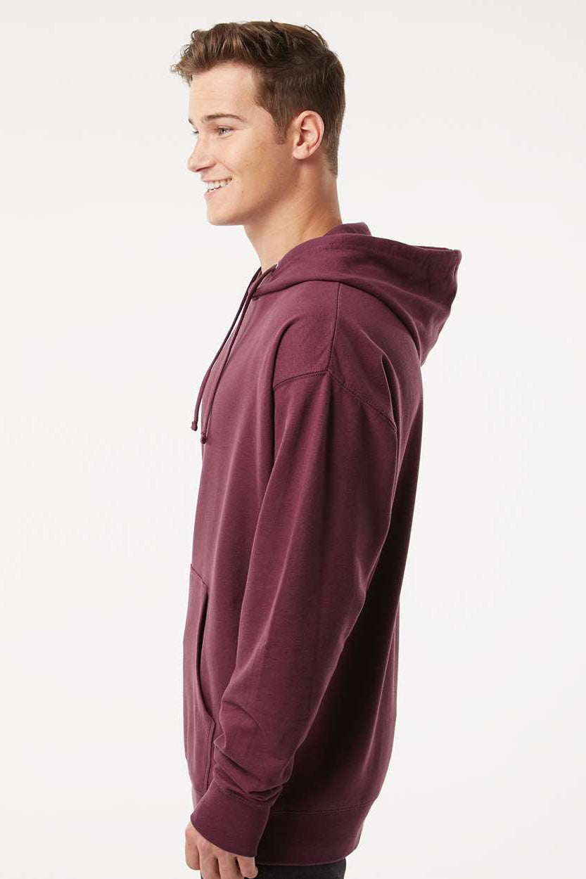 Independent Trading Company SS4500 Mens Hooded Sweatshirt Hoodie w/ Pouch Pocket Maroon Model Side