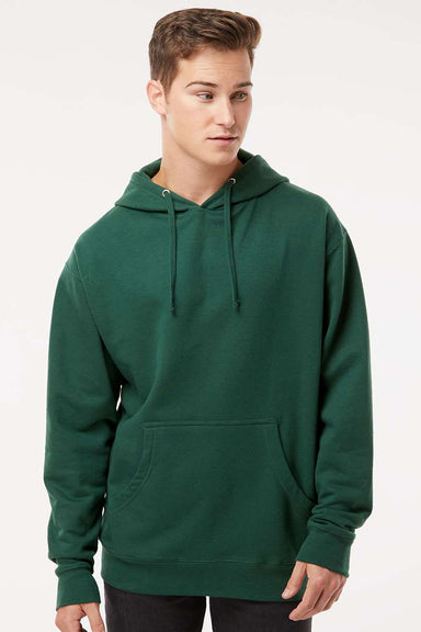 Independent Trading Company SS4500 Mens Hooded Sweatshirt Hoodie w/ Pouch Pocket Forest Green Model Front
