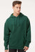 Independent Trading Company SS4500 Mens Hooded Sweatshirt Hoodie w/ Pouch Pocket Forest Green Model Front