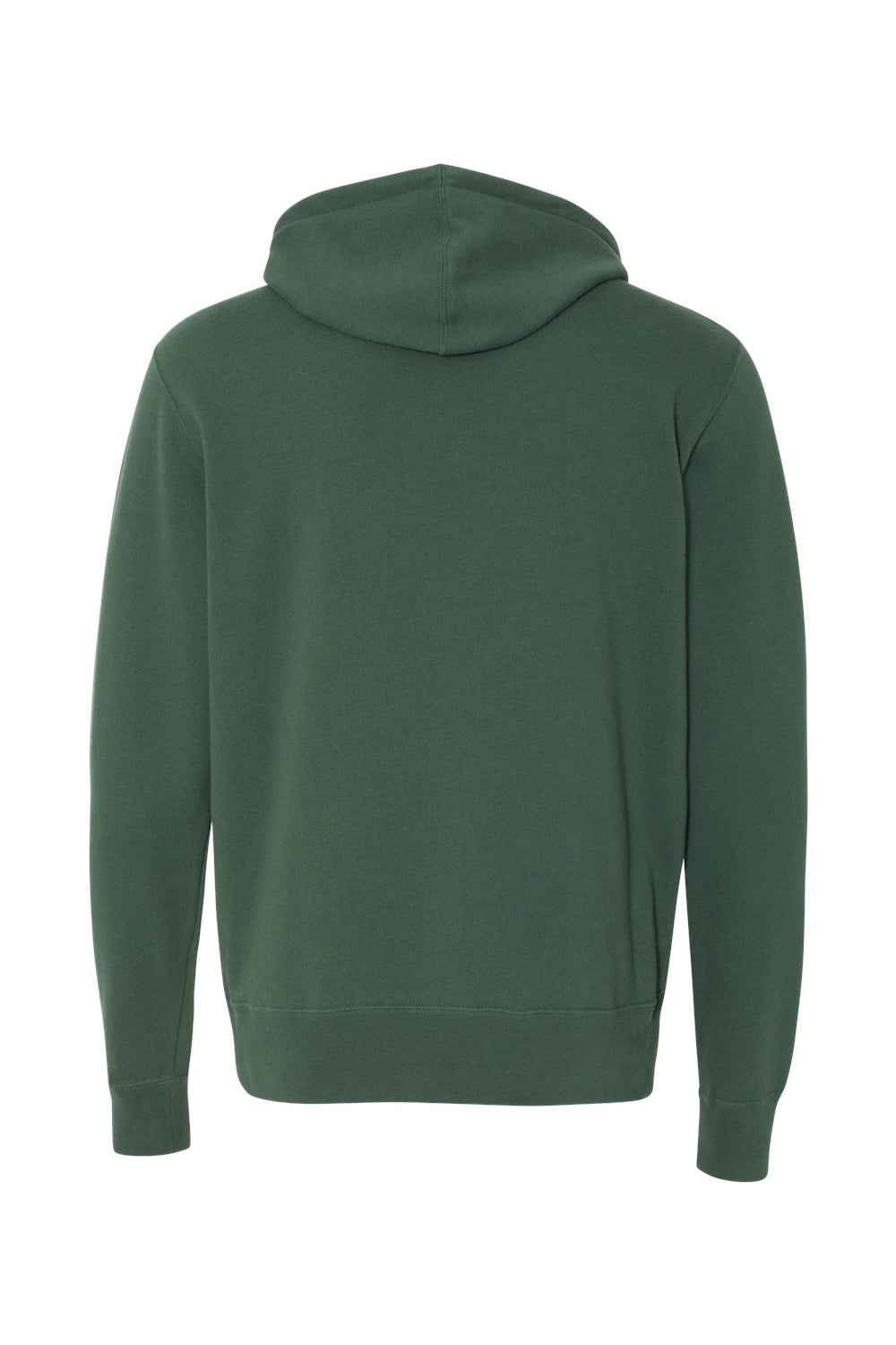 Independent Trading Company AFX90UNZ Mens Full Zip Hooded Sweatshirt Hoodie w/ Pockets Alpine Green Flat Back