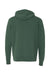 Independent Trading Company AFX90UNZ Mens Full Zip Hooded Sweatshirt Hoodie w/ Pockets Alpine Green Flat Back