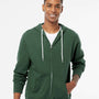Independent Trading Co. Mens Full Zip Hooded Sweatshirt Hoodie - Alpine Green - NEW