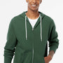 Independent Trading Company Mens Full Zip Hooded Sweatshirt Hoodie w/ Pockets - Alpine Green