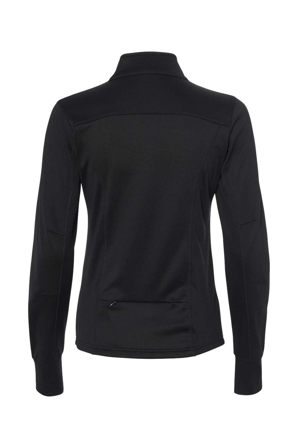 Independent Trading Company EXP60PAZ Womens Poly Tech Full Zip Track Jacket Black Flat Back