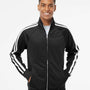 Independent Trading Co. Mens Poly Tech Full Zip Track Jacket - Black/White - NEW