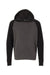 Independent Trading Company PRM15YSB Youth Special Blend Raglan Hooded Sweatshirt Hoodie w/ Pouch Pocket Carbon Grey/Black Flat Front