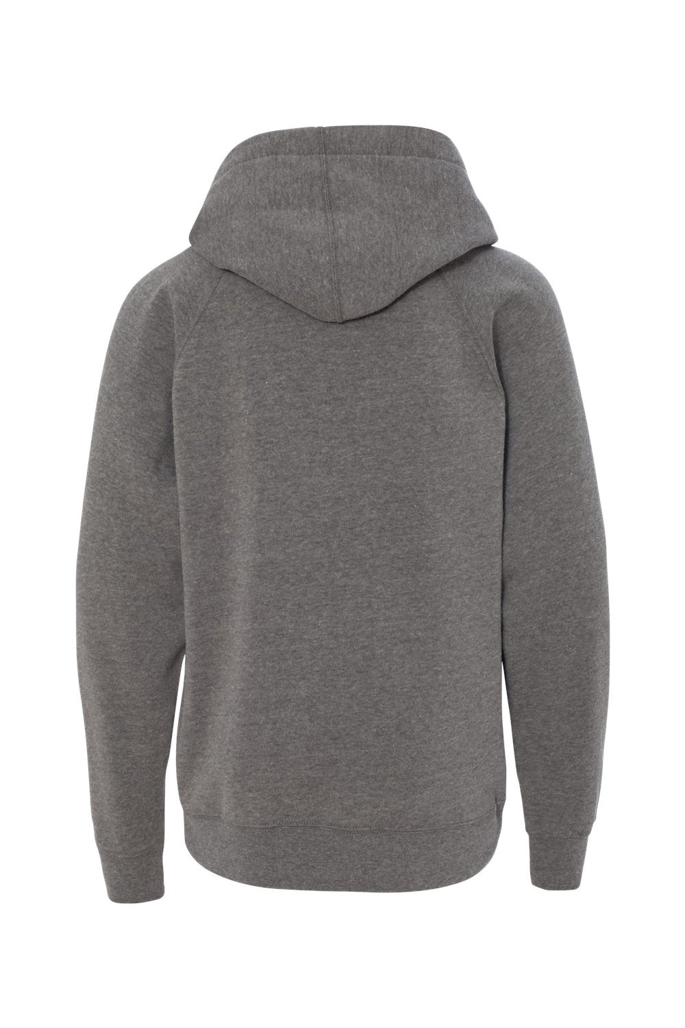 Independent Trading Company PRM15YSB Youth Special Blend Raglan Hooded Sweatshirt Hoodie w/ Pouch Pocket Nickel Grey Flat Back