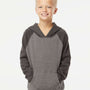 Independent Trading Co. Youth Special Blend Raglan Hooded Sweatshirt Hoodie - Nickel Grey/Carbon Grey - NEW