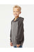 Independent Trading Co. PRM15YSB Youth Special Blend Raglan Hooded Sweatshirt Hoodie Nickel Grey/Carbon Grey Model Side
