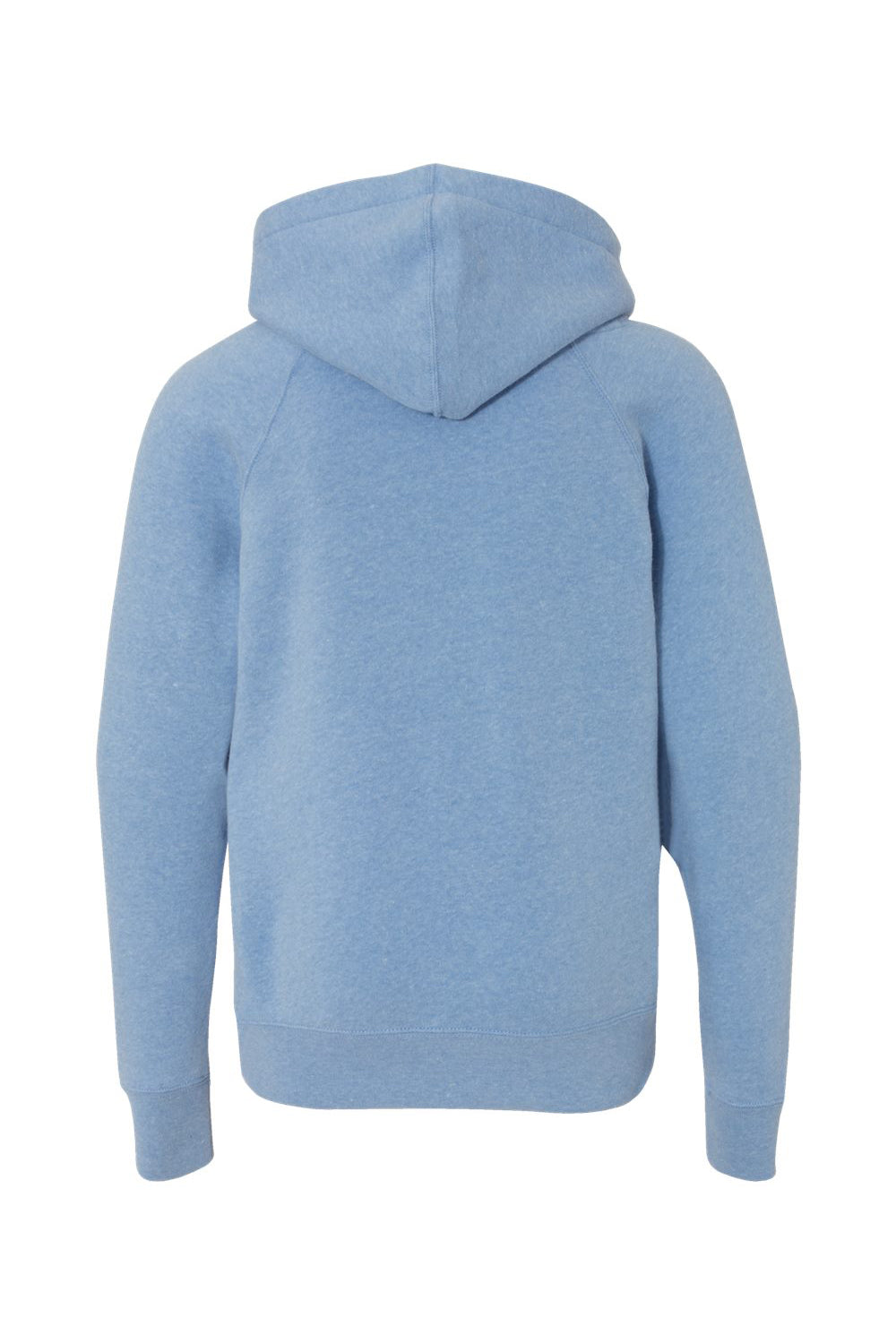 Independent Trading Company PRM15YSB Youth Special Blend Raglan Hooded Sweatshirt Hoodie w/ Pouch Pocket Pacific Blue Flat Back