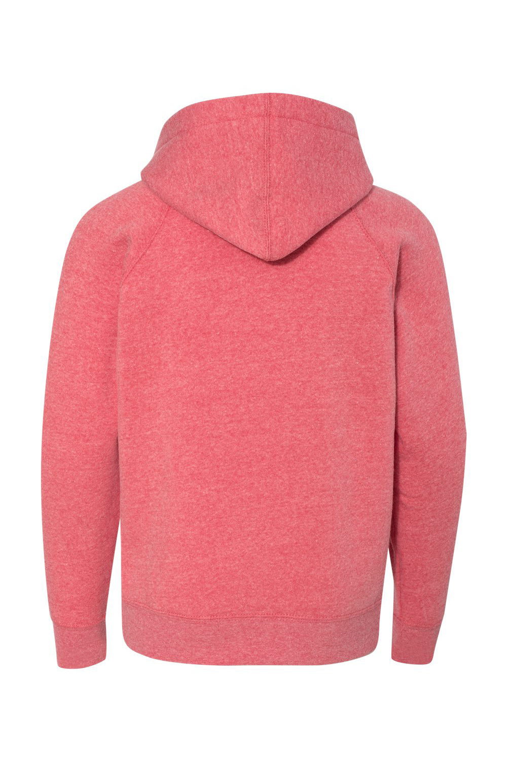 Independent Trading Company PRM15YSB Youth Special Blend Raglan Hooded Sweatshirt Hoodie w/ Pouch Pocket Pomegranate Flat Back