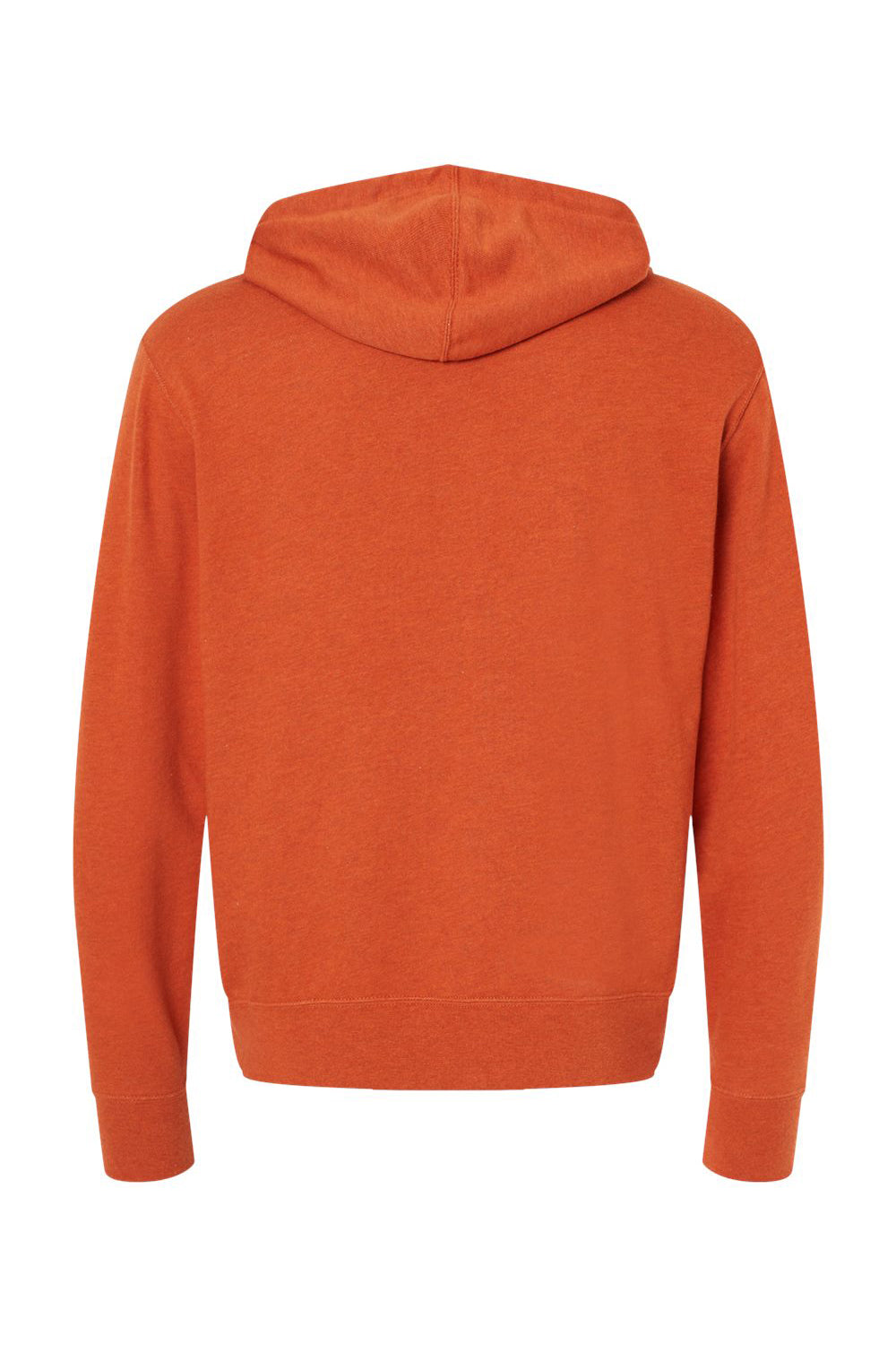Independent Trading Co. PRM90HT Mens French Terry Hooded Sweatshirt Hoodie Heather Burnt Orange Flat Back
