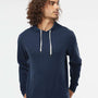 Independent Trading Co. Mens French Terry Hooded Sweatshirt Hoodie - Heather Navy Blue - NEW