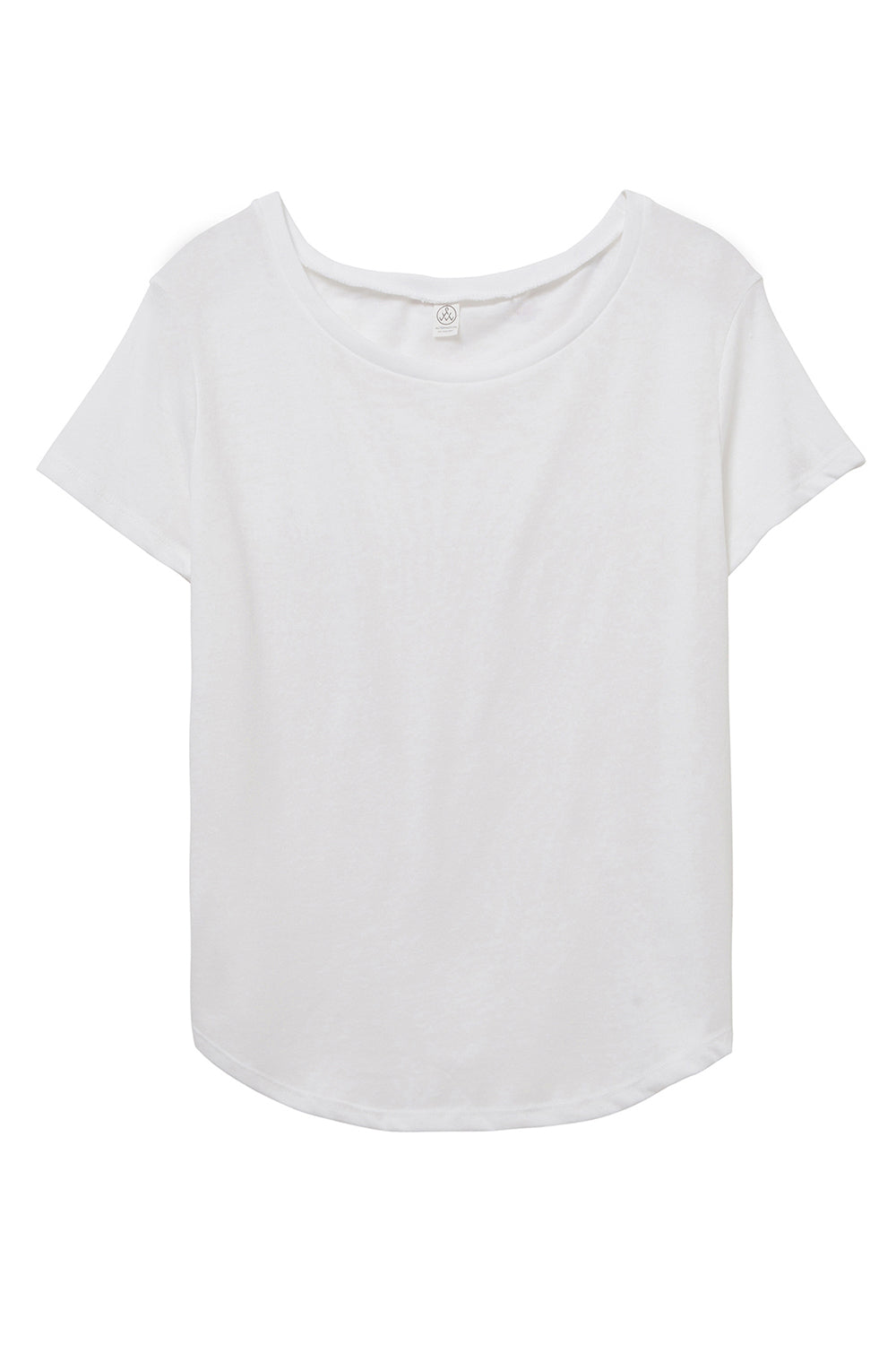 Alternative AA5064/5064BP Womens Backstage Vintage Short Sleeve Crewneck T-Shirt White Flat Front