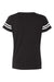 LAT 3537 Womens Fine Jersey Short Sleeve V-Neck T-Shirt Solid Black/White Flat Back
